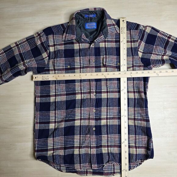 Pendleton Pure Virgin Wool Plaid Shacket Shirt Lined Collar USA Made Size Medium - Picture 6 of 7